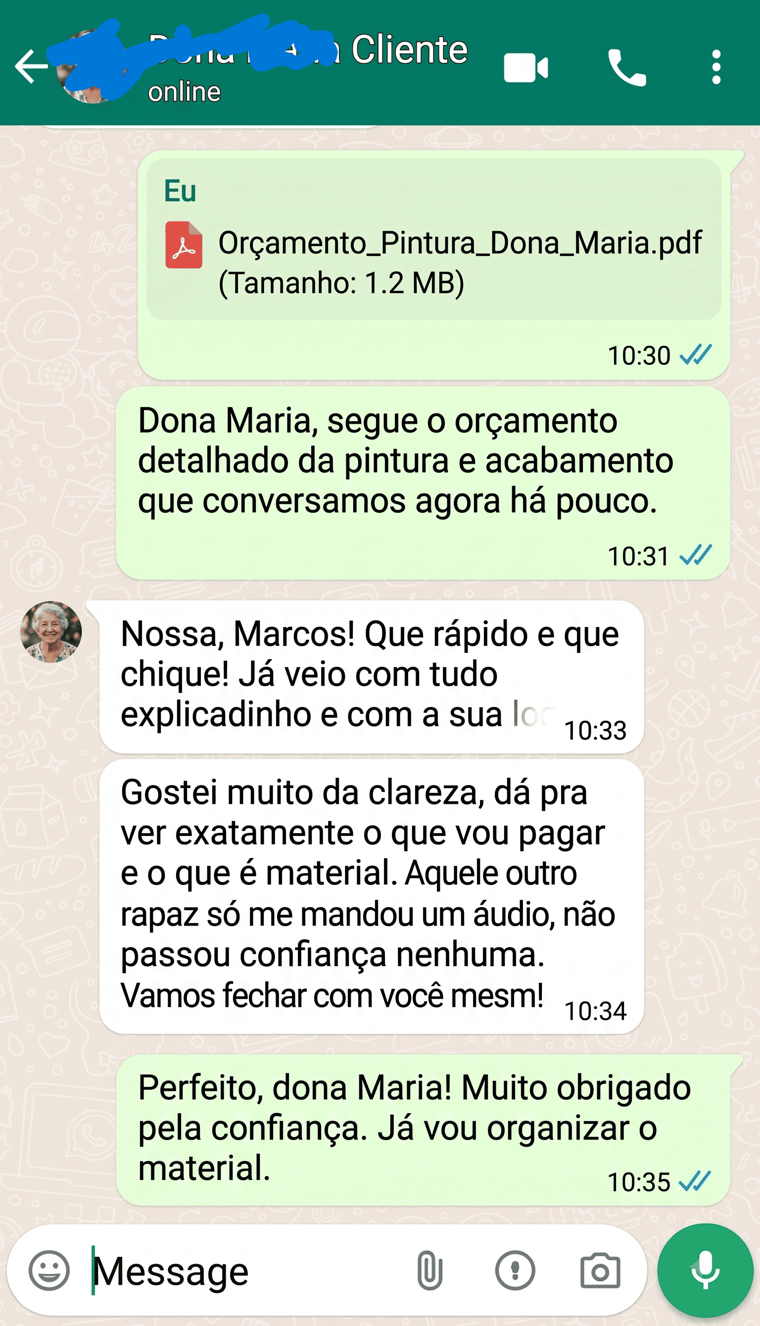 Depoimento WhatsApp 1