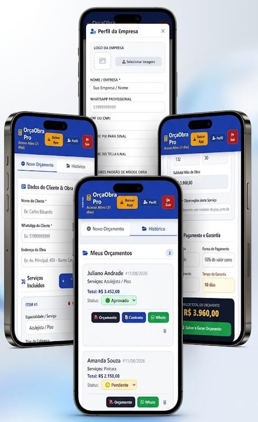 Interface OrçaObra Pro